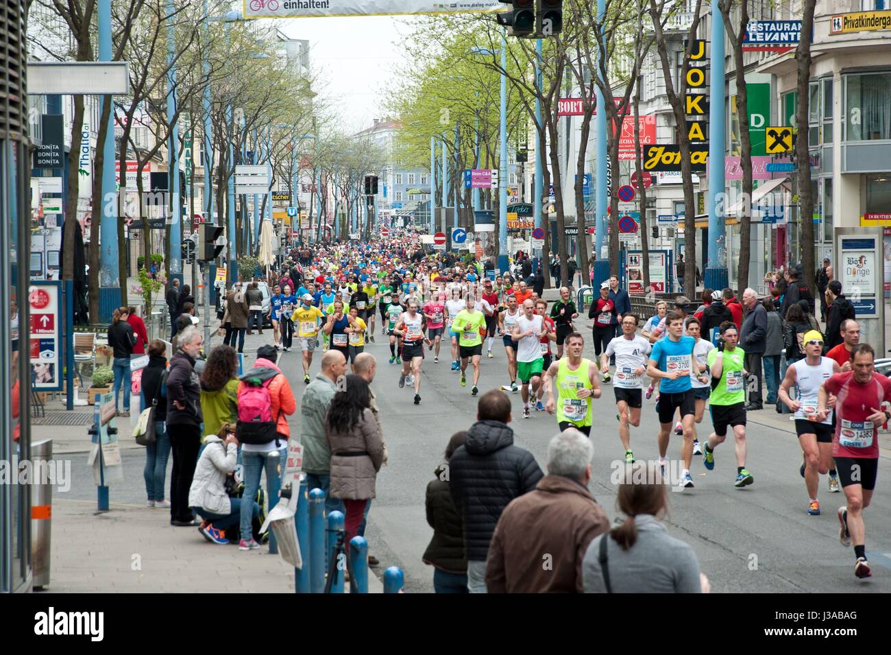 Wien, Mariahilferstraße, Wien-Marathon Stockfoto