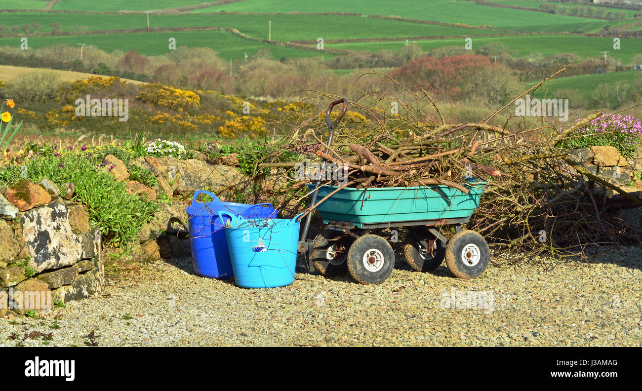 Garten aufräumen Stockfoto