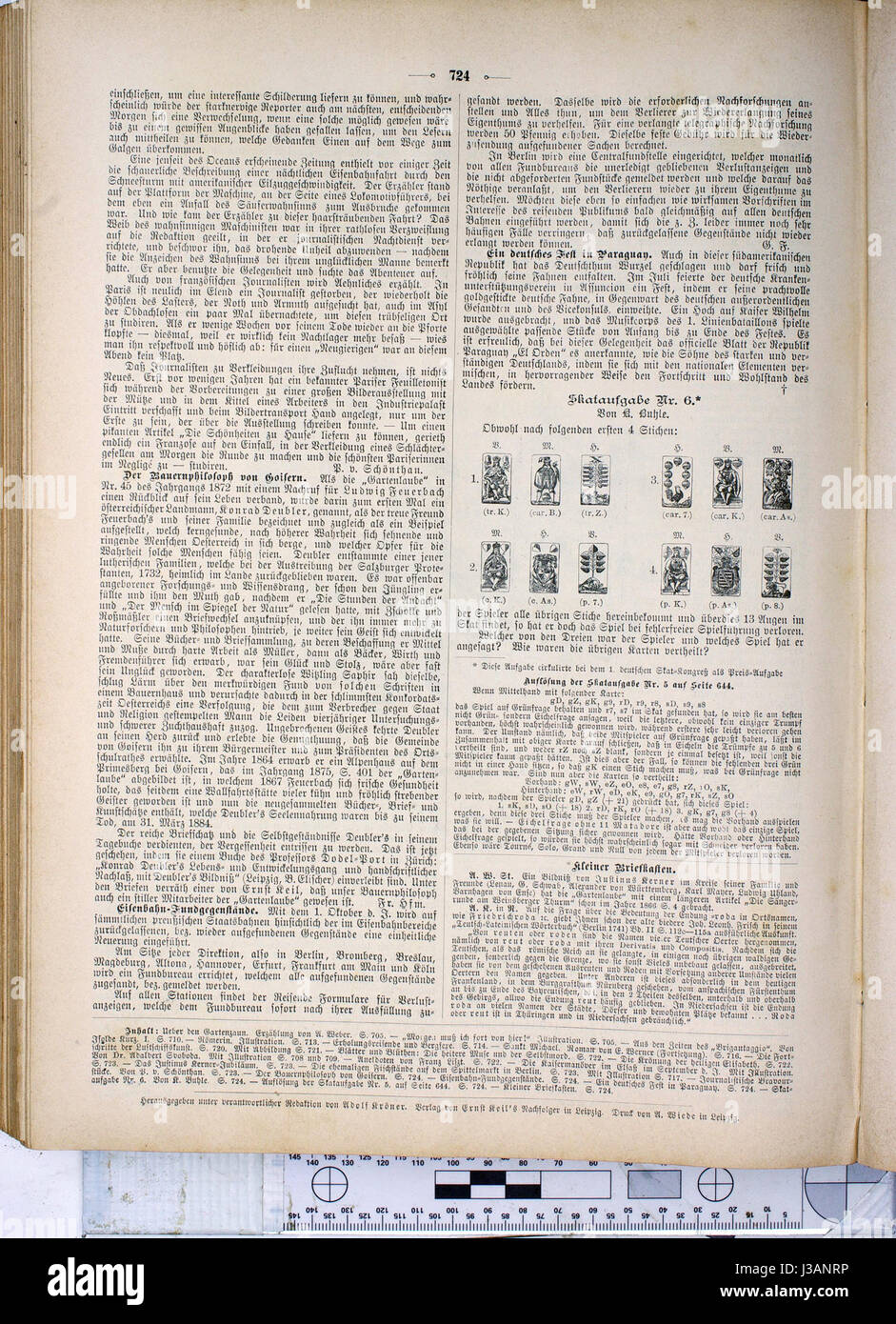 Ein Bild aus der 1886 erschienenen Ausgabe von „die Gartenlaube“, einer deutschen Illustrationszeitschrift, die für ihre Berichterstattung über Kunst, Kultur und soziale Themen im späten 19. Jahrhundert bekannt ist. Stockfoto