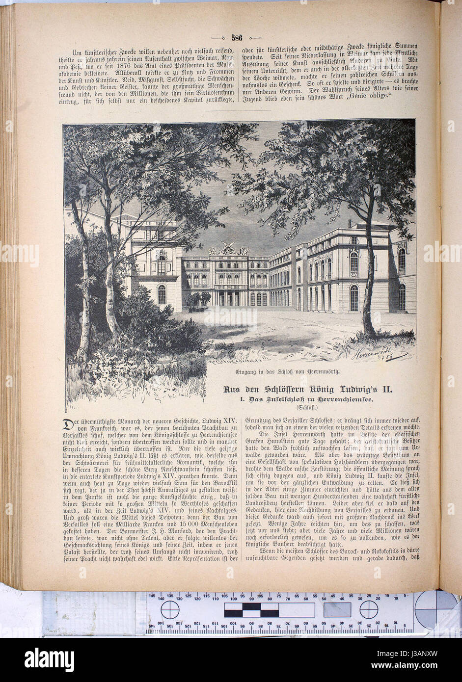 Eine Illustration oder ein artikel aus der Ausgabe 1886 der deutschen Familienzeitschrift „die Gartenlaube“, die Inhalte zu verschiedenen Themen wie Kunst, Literatur und Gesellschaft anbietet. Stockfoto
