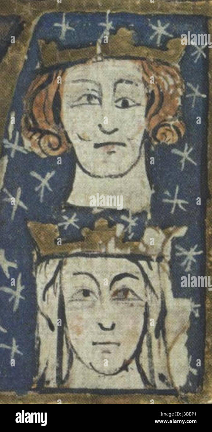 Eduard I. war von 1272 bis 1307 König von England, und Eleanor von Kastilien war seine Frau. Ihre Ehe war ein bedeutendes politisches Bündnis und geprägt durch ihren Beitrag zur englischen Regierungsführung. Stockfoto