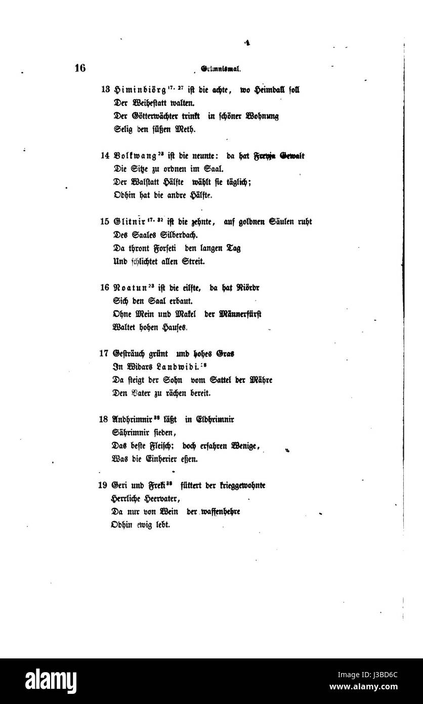 Die Edda Seite 024 bezieht sich auf eine Seite aus der Edda, eine Sammlung altnordischer Gedichte und Geschichten aus Island, die Einblicke in die nordische Mythologie, Götter und alte Traditionen bietet. Sie ist ein wichtiger Teil der nordischen Literatur- und Kulturgeschichte. Stockfoto