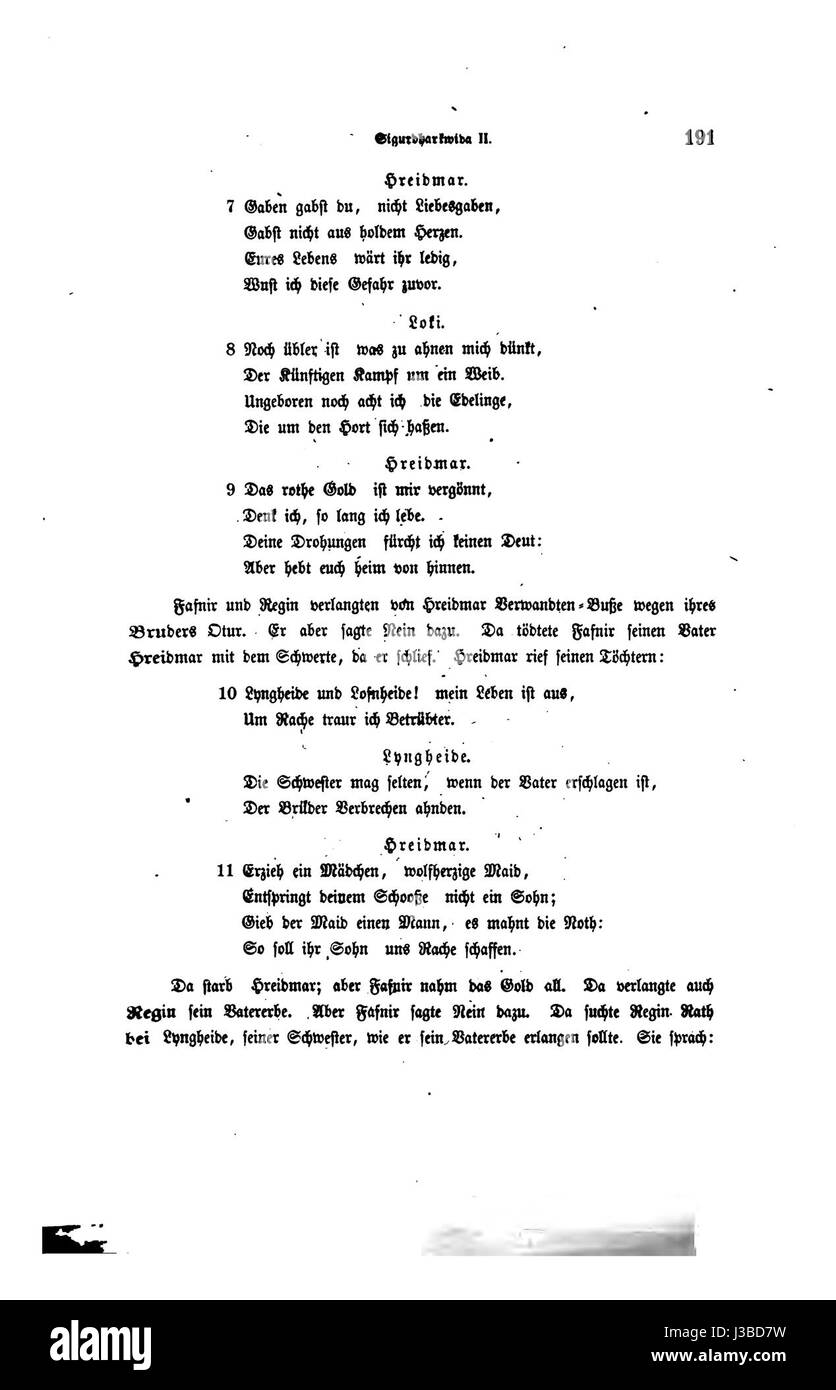 Edda Seite 201 sterben Stockfoto