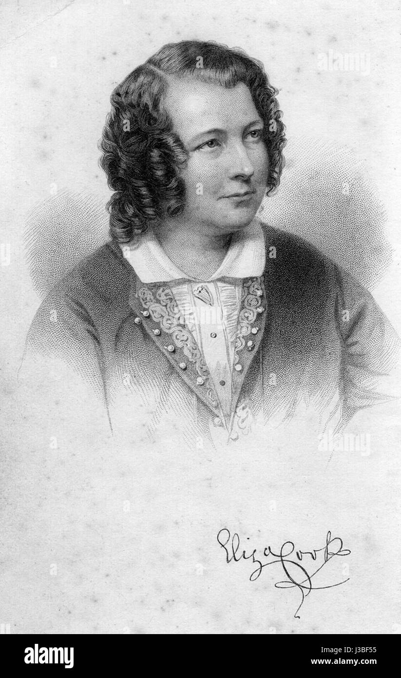 Eliza Cook war eine englische Dichterin und Schriftstellerin des 19. Jahrhunderts, die vor allem für ihre Gedichte bekannt war, die sich oft mit sozialen Fragen und den Rechten der Frauen während der viktorianischen Ära beschäftigte. Stockfoto