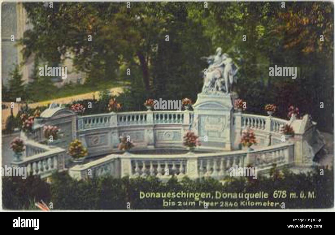Donauquelle um 1900 Stockfoto