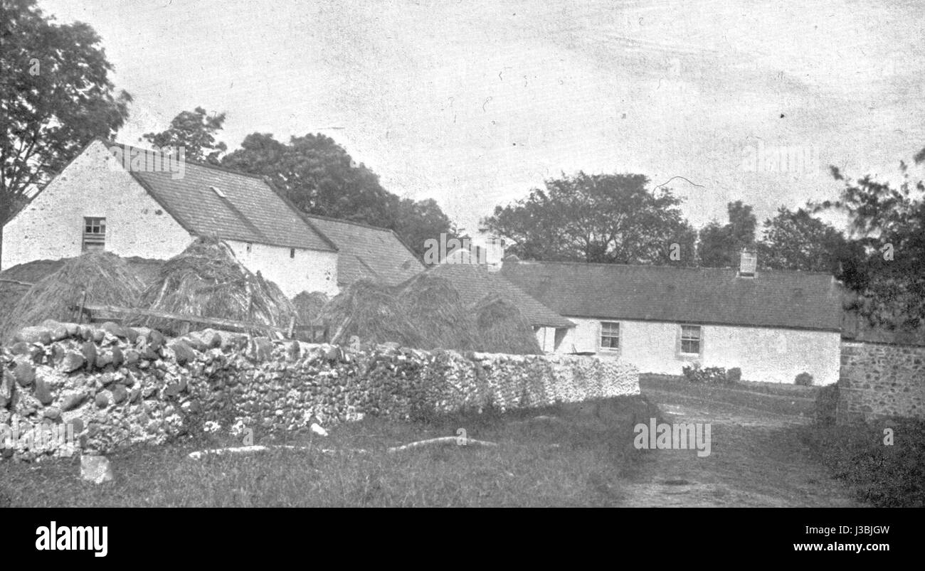 Ein Bild von Ellisland Farm in der Nähe von Dumfries, Schottland, um das Jahr 1900, das ländliche Leben und landwirtschaftliche Landschaften der damaligen Zeit darstellt. Stockfoto
