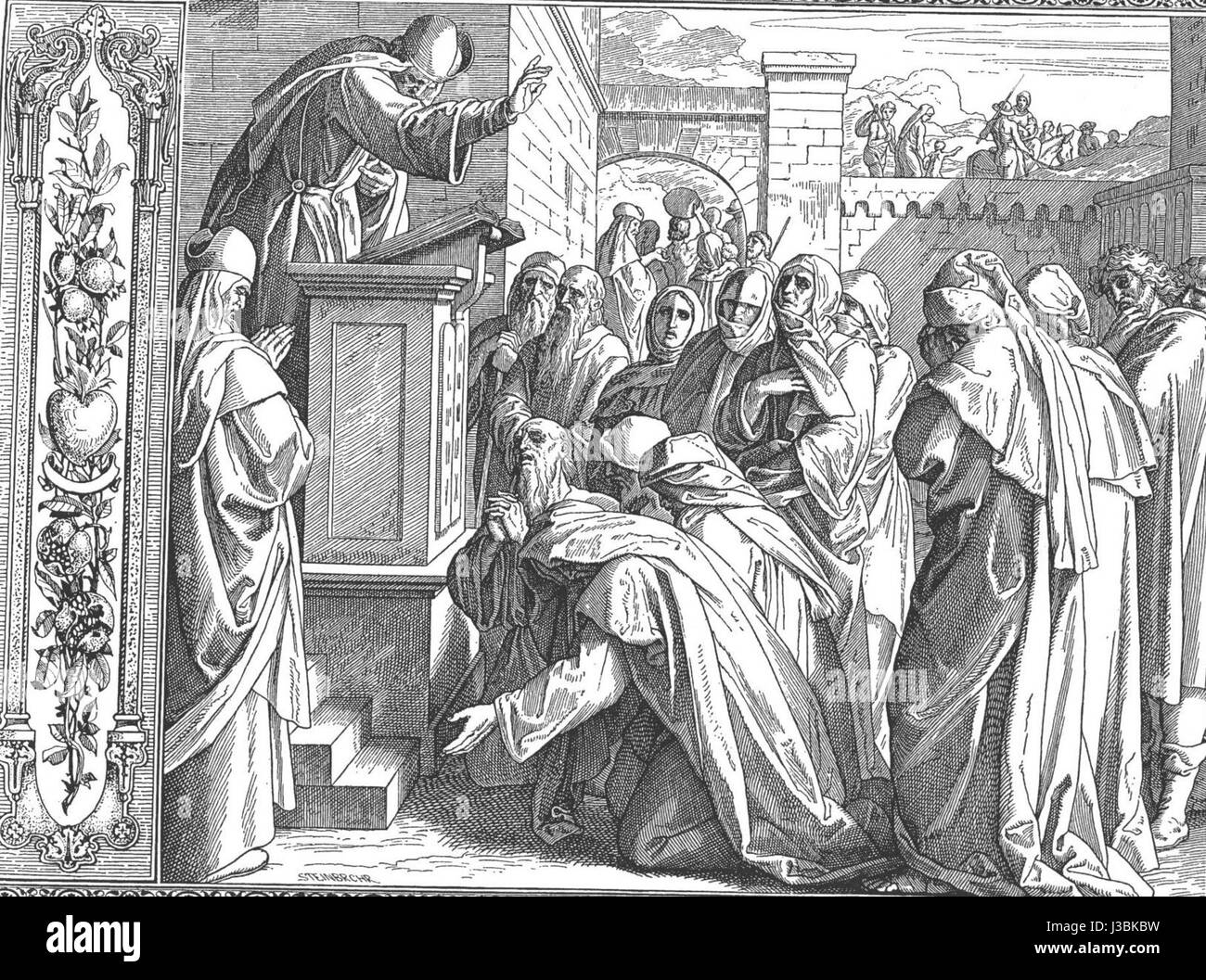 Esdras Predigt des Gesetzes. Julius Schnorr Stockfoto Esdras Predigt des Gesetzes. Julius Schnorr Stockfoto