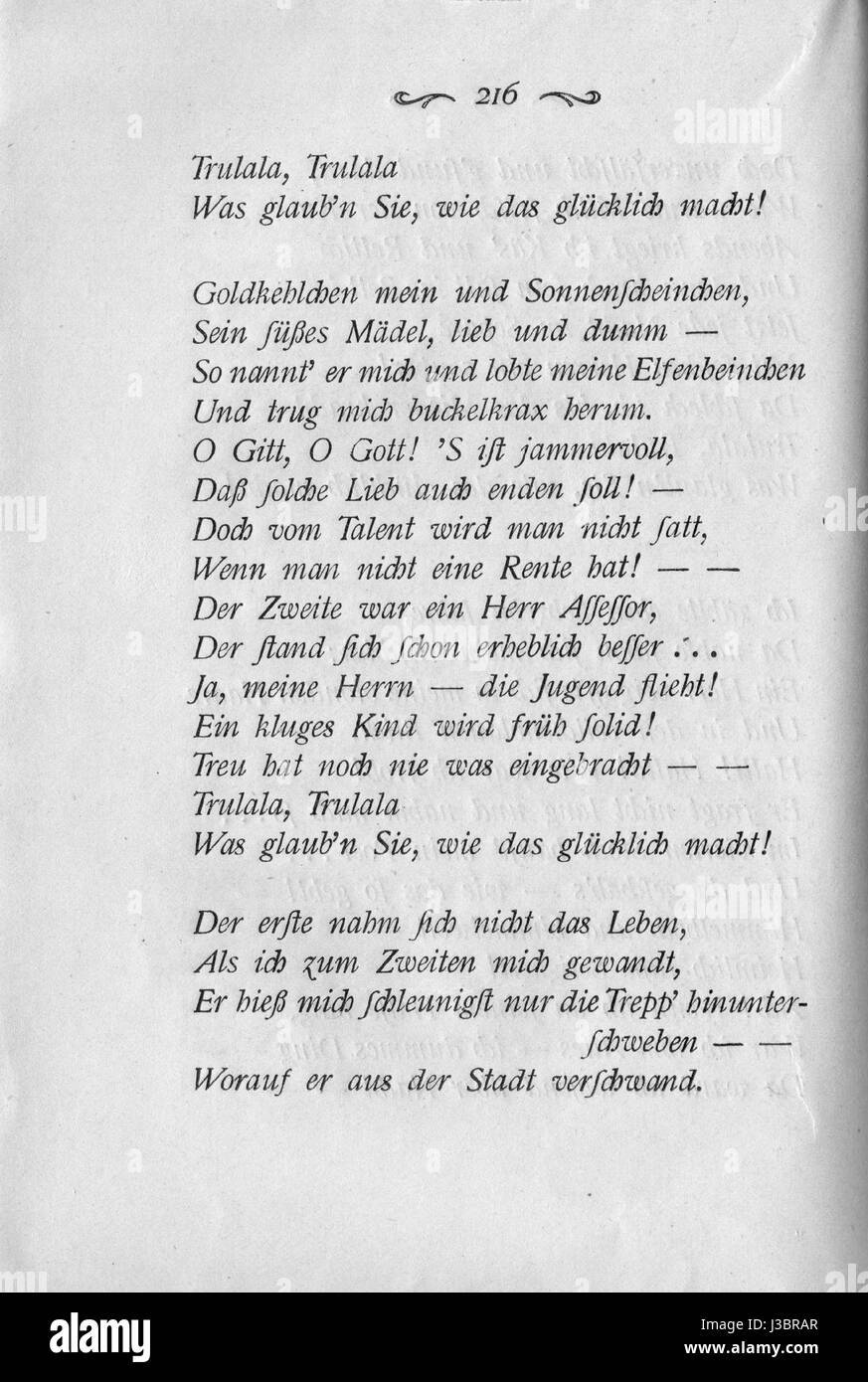 Deutsche Chansons (Brettl-Lieder) 216 Stockfoto