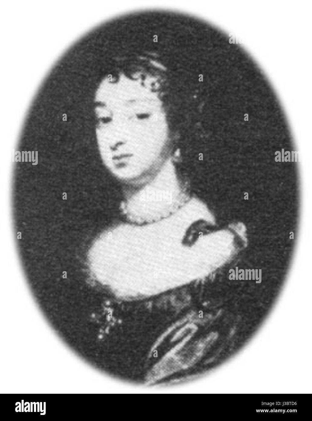 Elizabeth Villiers (1646–1733) war eine prominente Persönlichkeit in der englischen Geschichte, bekannt für ihren Einfluss am Hof von König Wilhelm III. Sie war eine enge Freundin der Königin und hatte verschiedene Rollen im königlichen Haushalt inne, was zum politischen und sozialen Leben der Zeit beitrug. Stockfoto