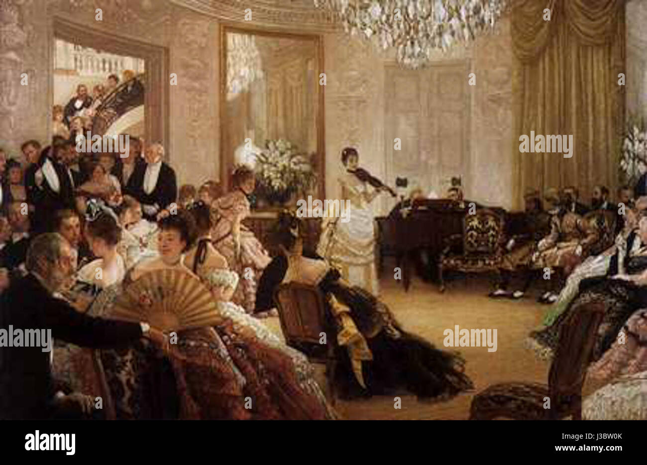 „Etikette at the Ball“ befasst sich mit den formalen sozialen Regeln und Verhaltensweisen, die bei High Society Events wie Balls erwartet werden. Es untersucht, wie die Teilnehmer an der Dekoration festhalten und welche Rolle die Etikette bei Zusammenkünften der Oberschicht spielt. Stockfoto