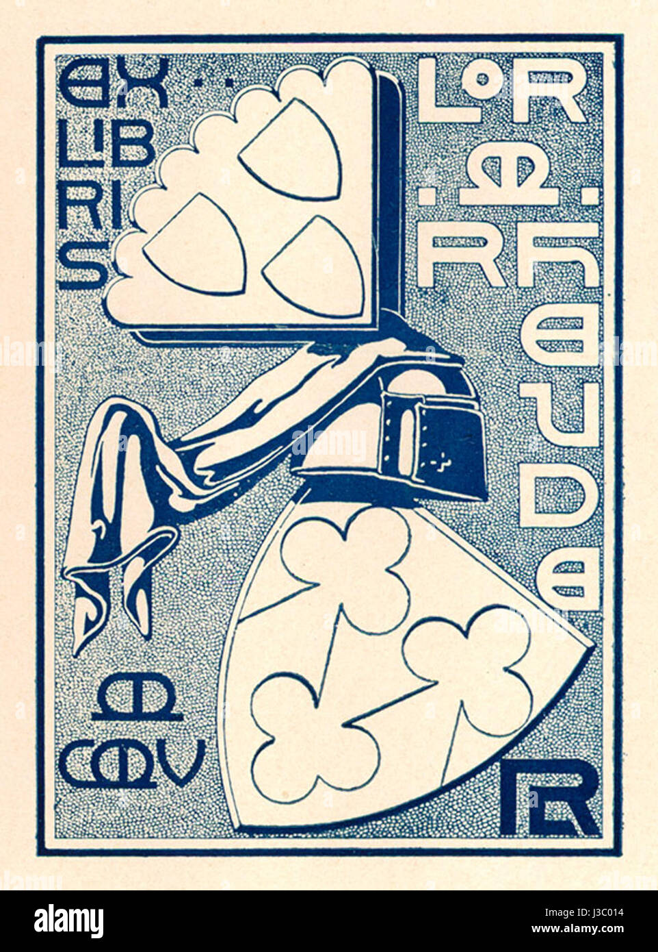 Ex Libris Lorenz M Rheude Stockfoto