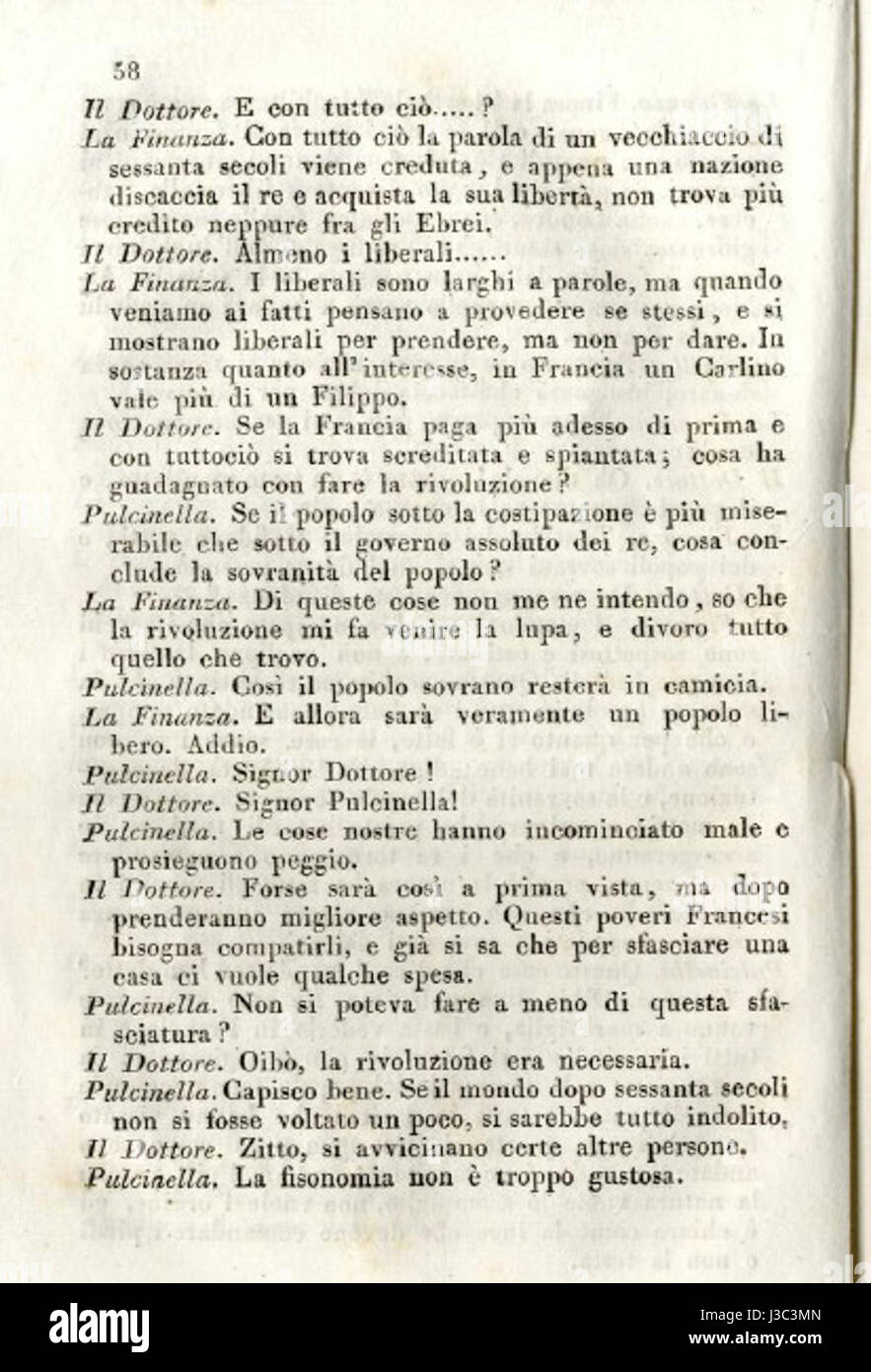 Dialoghetti 1831 p. 56 Stockfoto