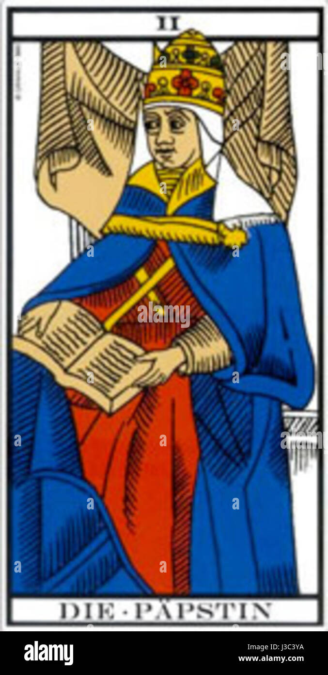 Die Papstin ist ein historischer Roman von Donna Woolfolk Cross, der sich um die Legende von Papst Joan dreht. Das Buch beschäftigt sich mit der Geschichte einer Frau, die sich im Mittelalter als Mann verkleidet hat, um Papst zu werden, eine Geschichte, die die Leser seit Jahrhunderten fasziniert. Stockfoto