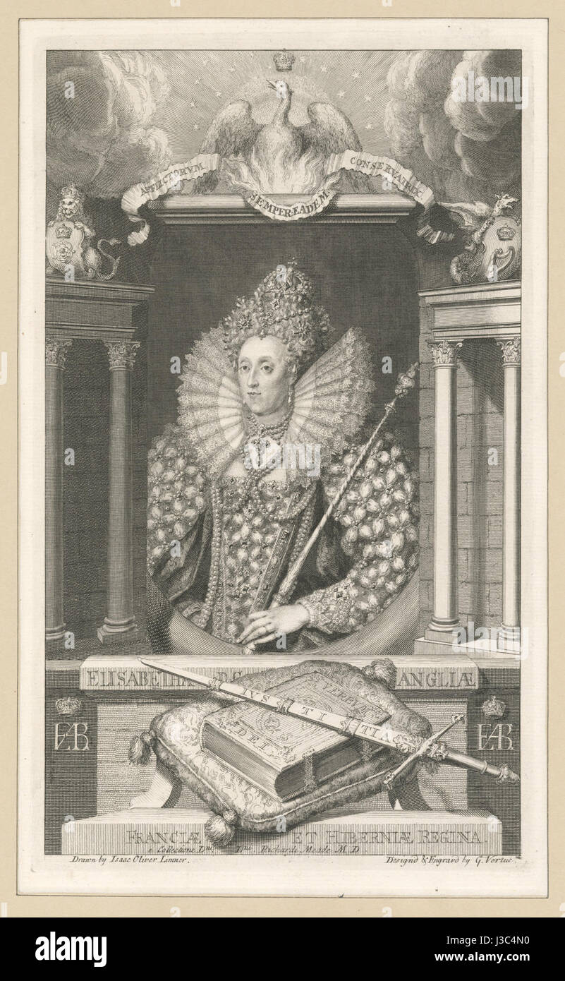Elisabeth D.G. Angliae Franciae et Hiberniae Regina (NYPL b12349152 EM6158) Stockfoto