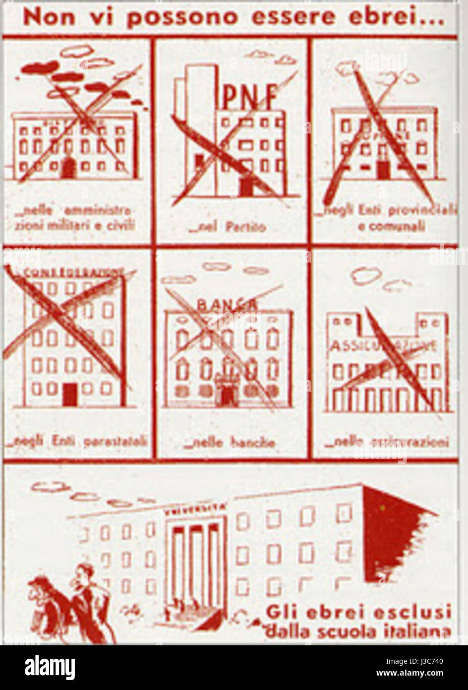 Difesa della razza (Verteidigung der Rasse) war eine umstrittene italienische Broschüre, die zu Beginn des 20. Jahrhunderts rassistische und nationalistische Ideologien förderte. Es wurde während des faschistischen Regimes veröffentlicht und spiegelte die damaligen Rassentheorien wider. Stockfoto