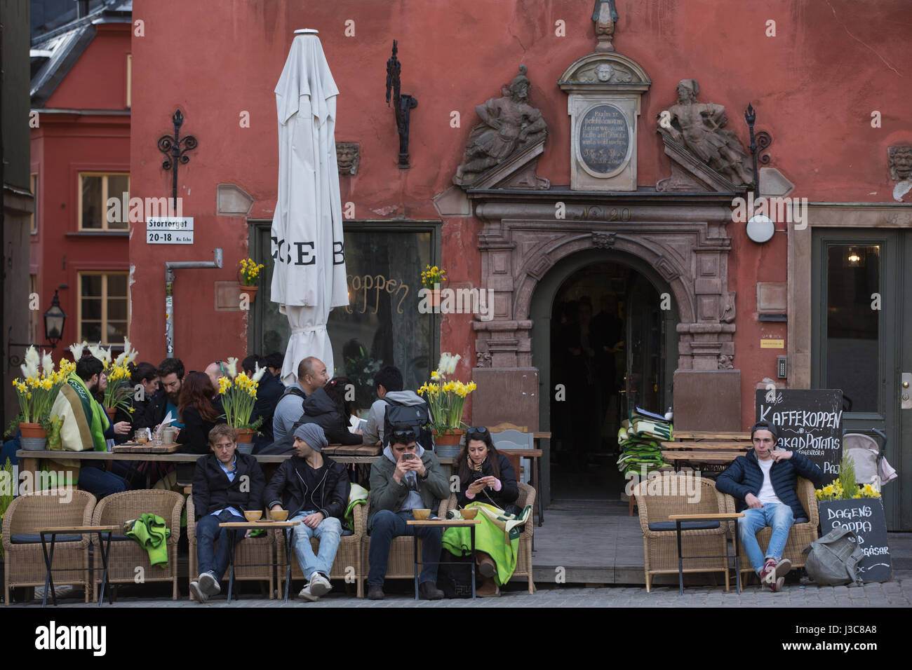 Öffentlicher Platz Stortorget in Gamla Stan, die Altstadt und die Altstadt von Stockholm, Schweden, Europa Stockfoto