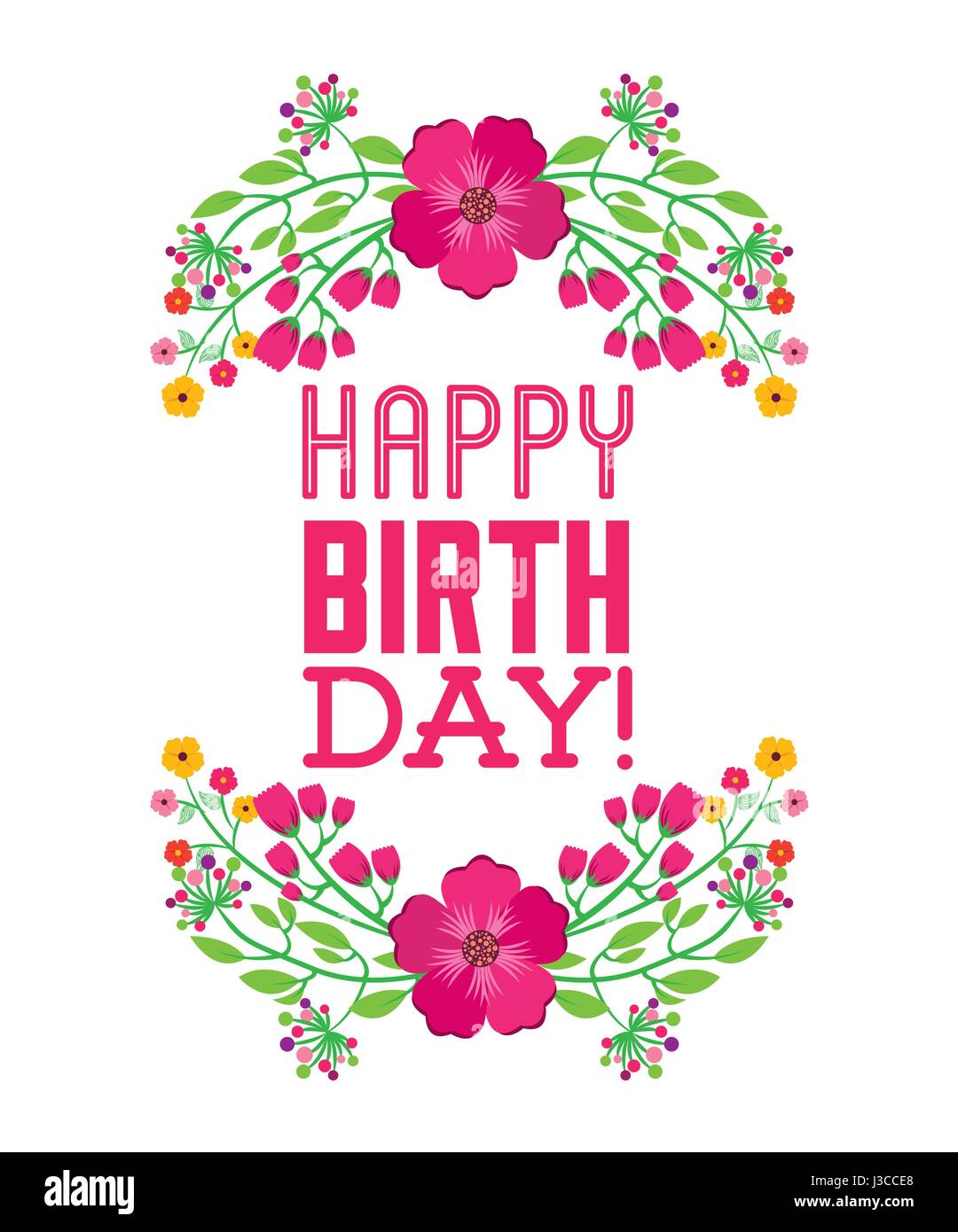 alles Gute zum Geburtstag Feier Poster floral Alamy