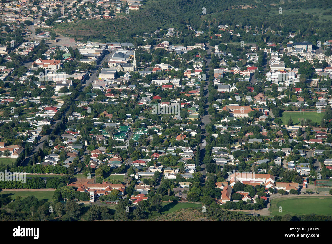 Luftbild Graaff Reinet Eastern Cape Südafrika Stockfoto
