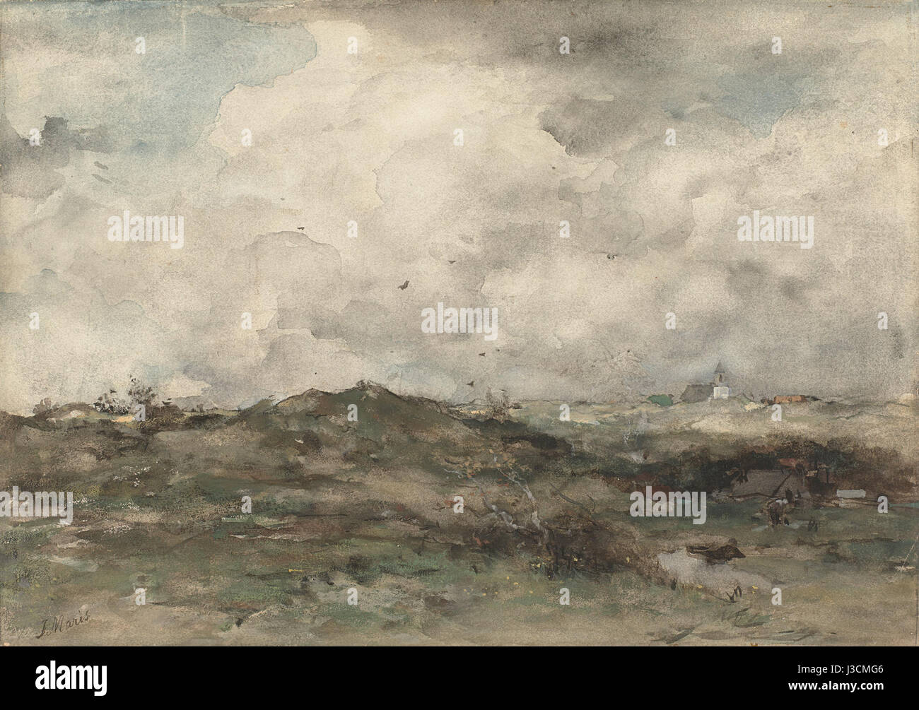 „Duinlandschap“ ist ein Landschaftsgemälde im Rijksmuseum, das die malerische Schönheit der Sanddünen einfängt. Das Werk veranschaulicht die niederländische Landschaftskunst, die sich durch eine detaillierte Darstellung der natürlichen Umgebung und atmosphärischen Effekte auszeichnet. Stockfoto