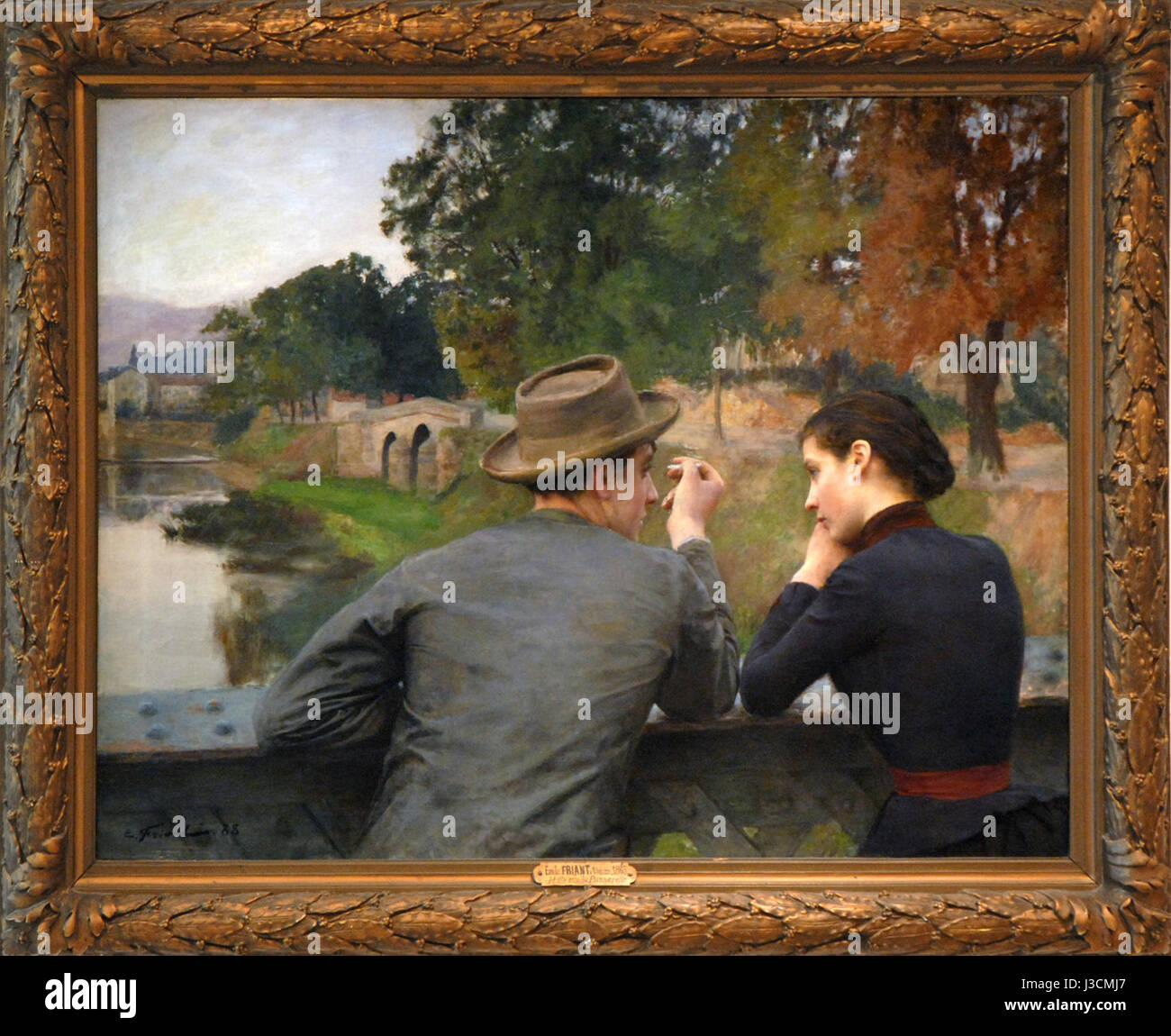 Das „Les Amoureux“ von Emile Friantâ ist ein Kunstwerk, das zwei Liebende zeigt. Das Stück zeichnet sich durch seine emotionale Tiefe und die Darstellung intimer Momente zwischen den beiden Figuren aus, die charakteristisch für Friantâ Fokus auf psychologischem Realismus sind. Stockfoto