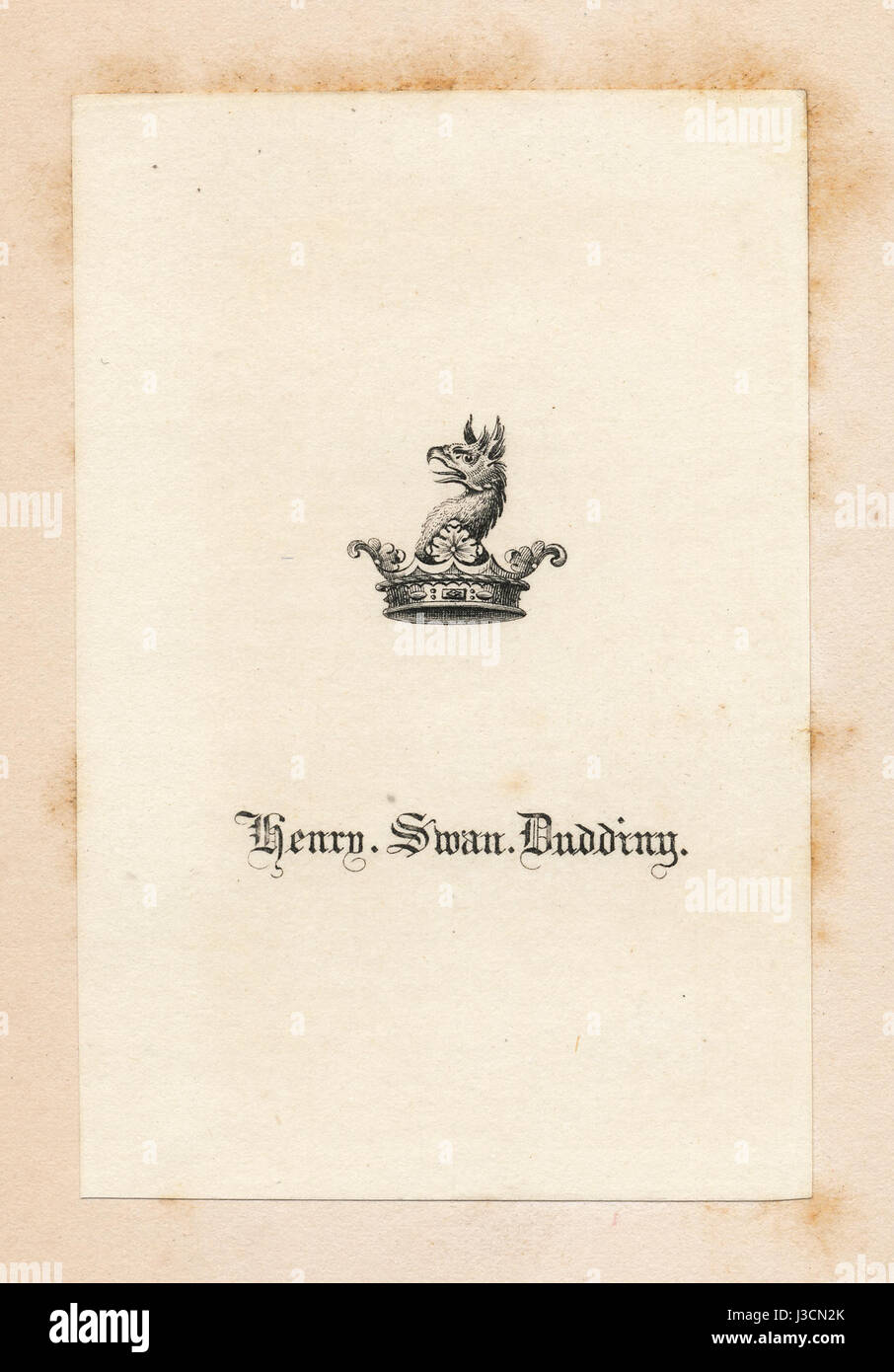 Ex Libris Henry Swan Dudding, von Gibbon Reiches, 1815 Ed Stockfoto
