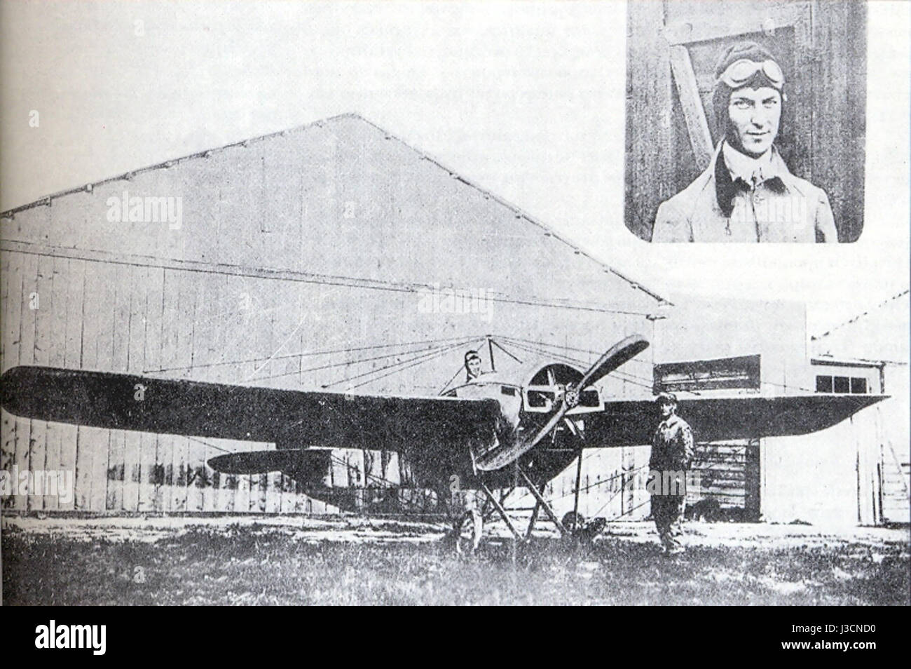 Emmanouel Argyropoulos mit Nieuport IV. G machte er ersten Flug über Griechenland in Stockfoto