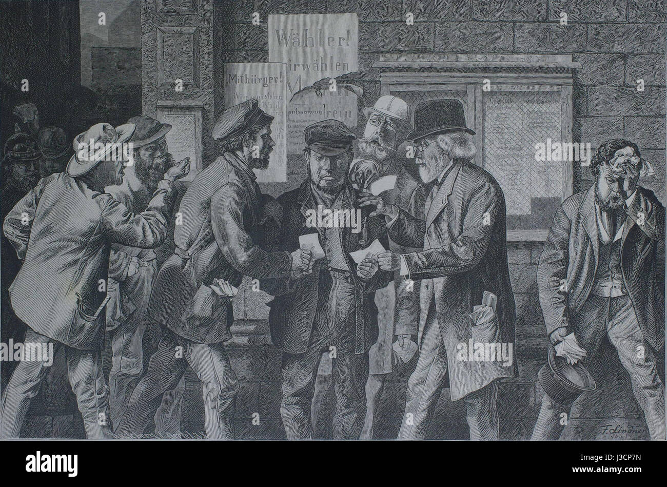 Die Gartenlaube, eine beliebte deutsche Zeitschrift aus dem 19. Jahrhundert, zeigt die Illustration b 737, die die kulturellen und künstlerischen Strömungen der Zeit erfasst. Stockfoto