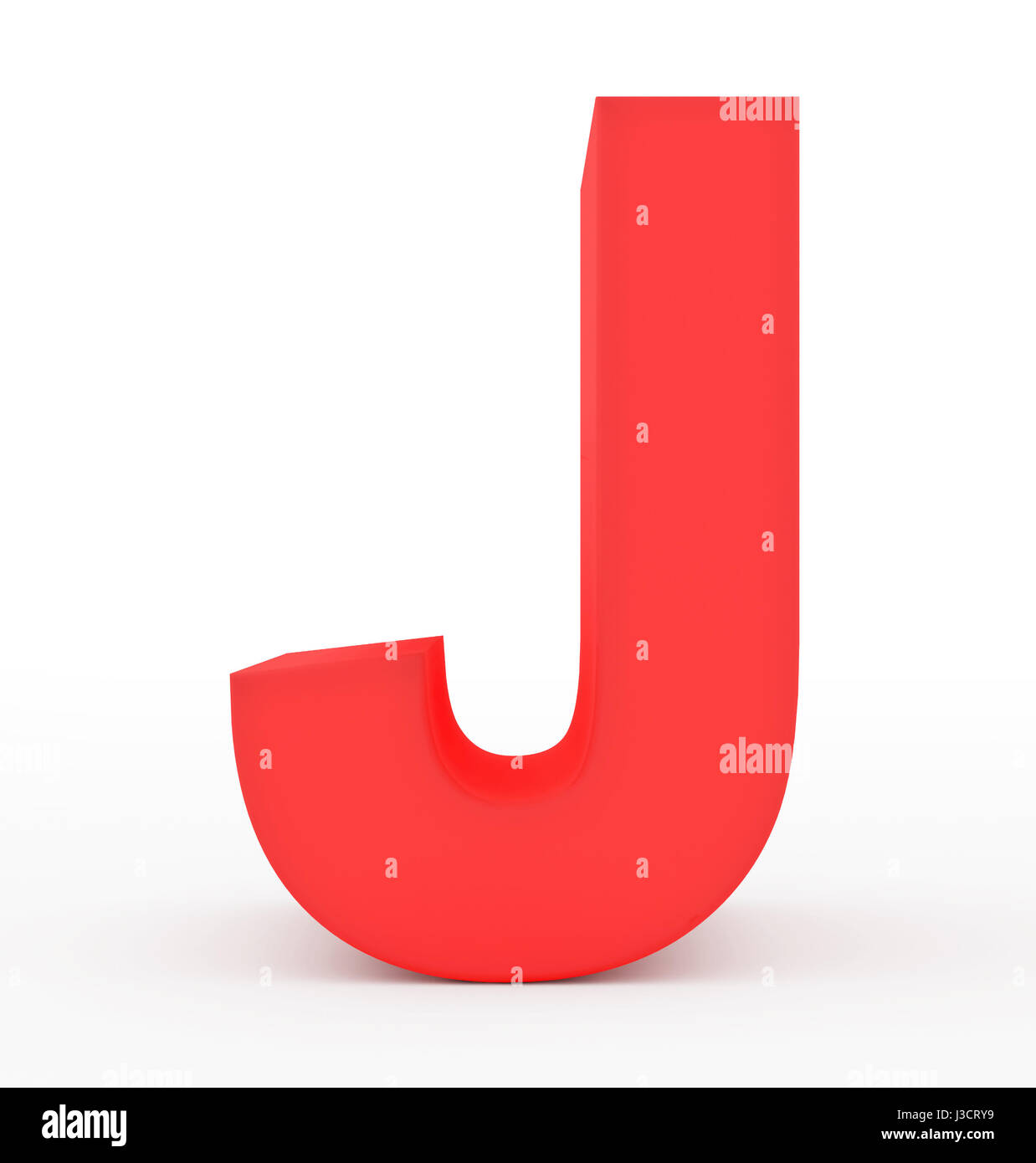 Buchstabe J 3d rot isoliert auf weiß - 3d rendering Stockfoto