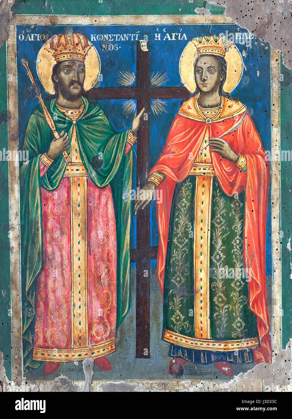 Entschlafung der Mutter Gottes Kirche Filipovo Heiligen Konstantin und Helena-Symbol Stockfoto
