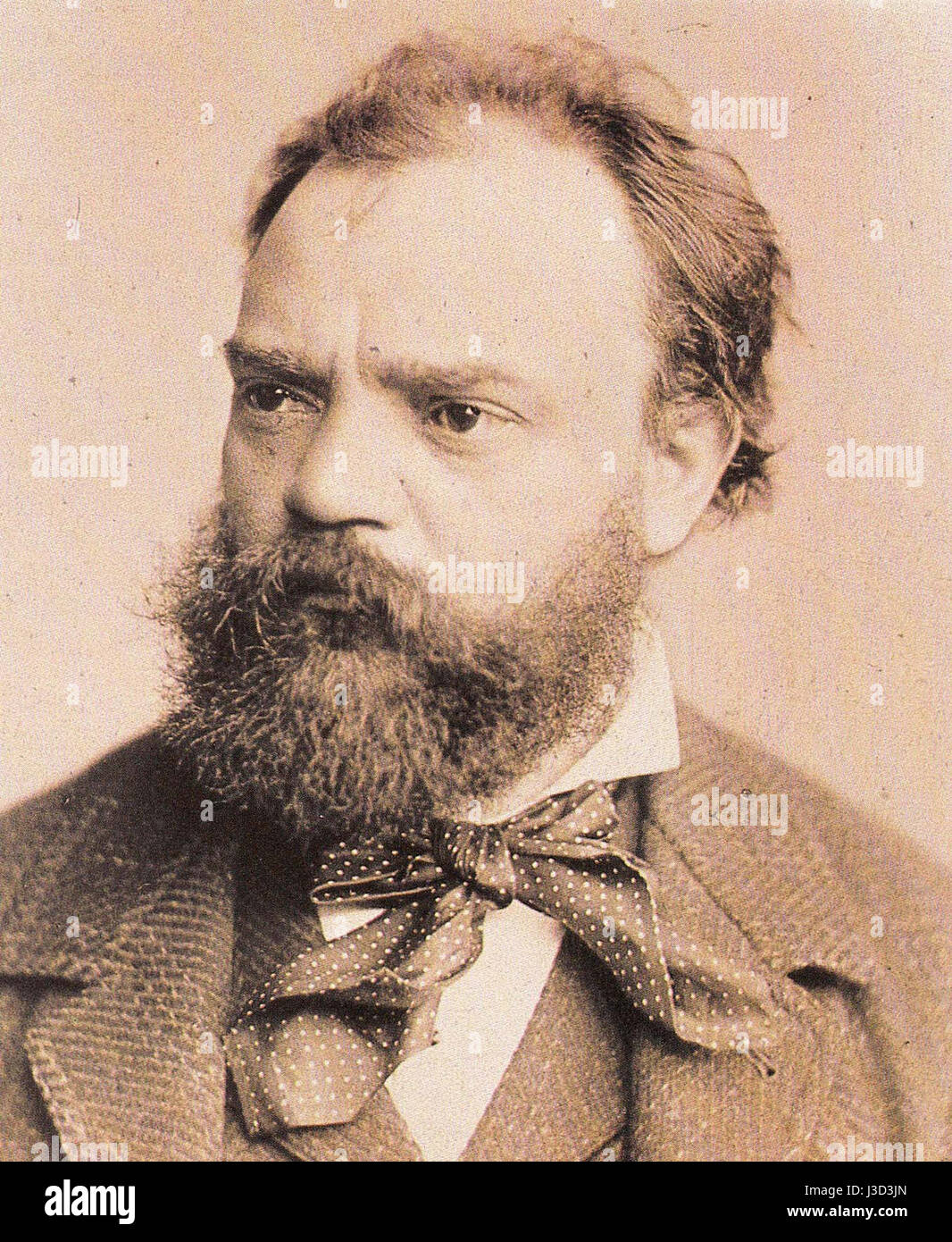 Dvorak, der bekannte tschechische Komponist, komponierte 1882 bedeutende Werke, die zur Entwicklung der tschechischen Musik beitrugen. Seine Kompositionen in dieser Zeit werden für ihre emotionale Tiefe gefeiert. Stockfoto