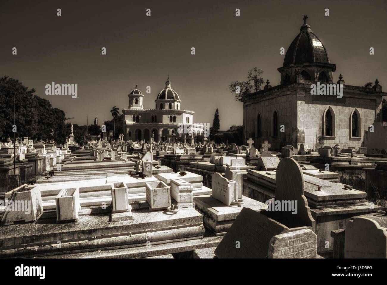 Der Doppelpunkt Friedhof oder der Cementerio de Cristóbal Colón wurde 1876 im Stadtteil Vedado Havanna Kuba gegründet. Stockfoto