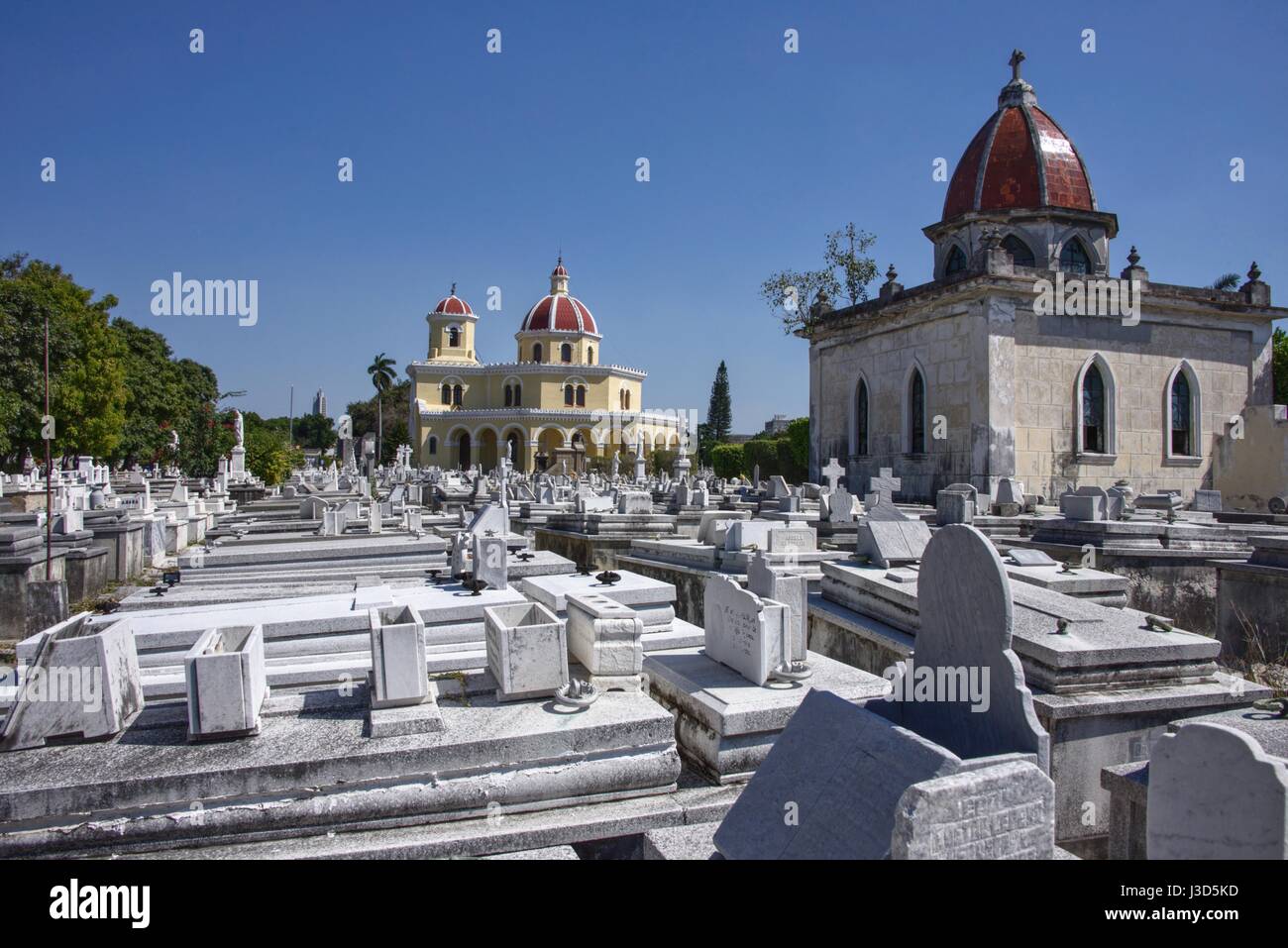 Der Doppelpunkt Friedhof oder der Cementerio de Cristóbal Colón wurde 1876 im Stadtteil Vedado Havanna Kuba gegründet. Stockfoto