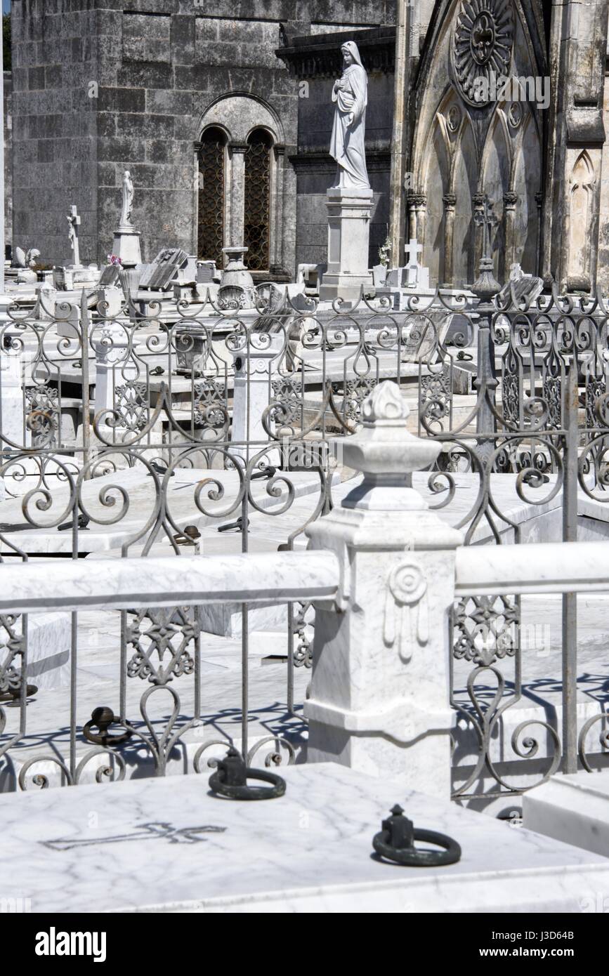 Der Doppelpunkt Friedhof oder der Cementerio de Cristóbal Colón wurde 1876 im Stadtteil Vedado Havanna Kuba gegründet. Stockfoto