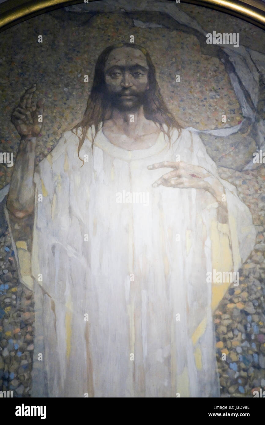 Religiöse Malerei in der Basilika des Heiligen Kreuzes und der Geburt der Jungfrau Maria im Kloster Jasna Gora, Tschenstochau, Polen, Europa. Stockfoto