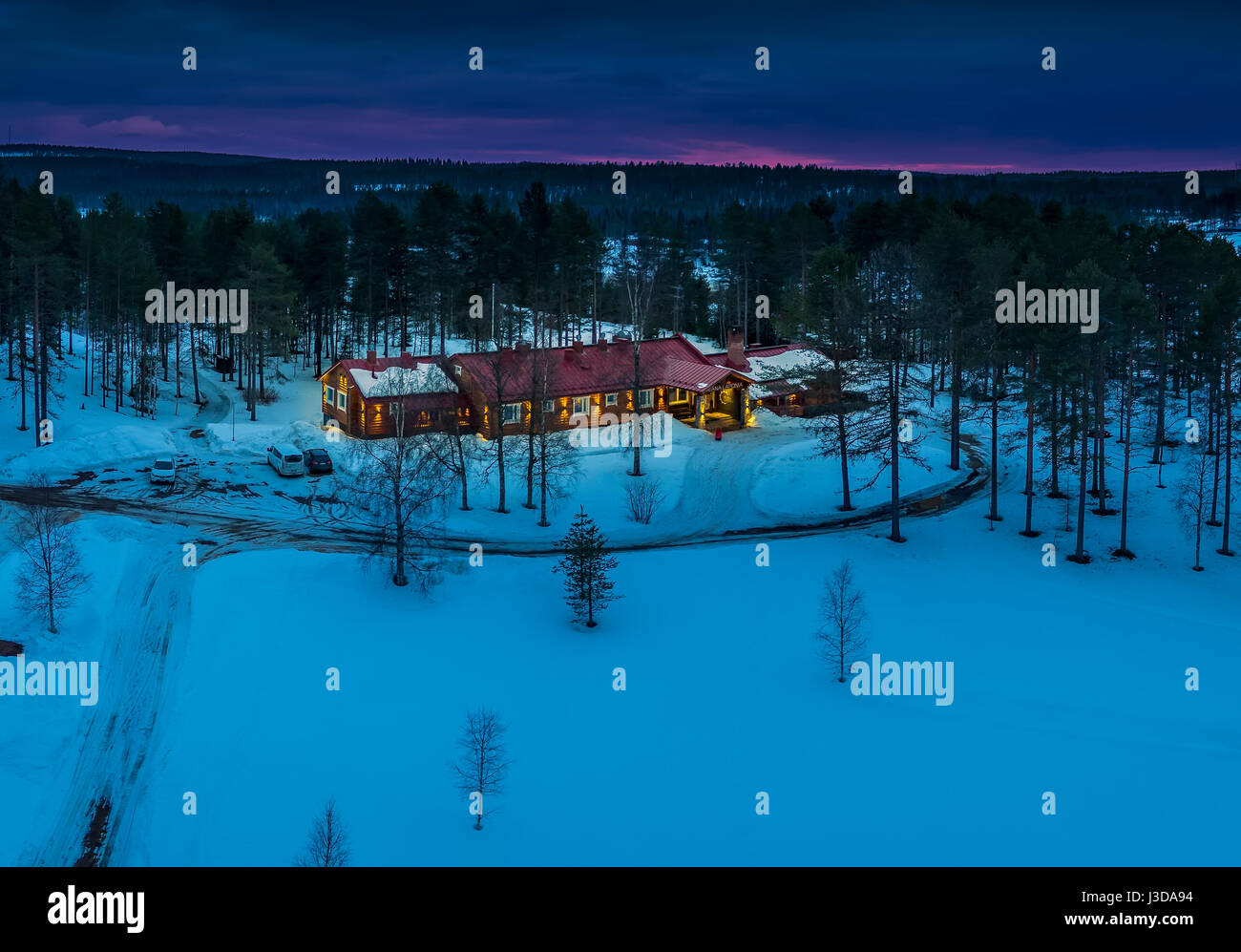 Beana Laponia Hotel, Lappland, Finnland Stockfoto
