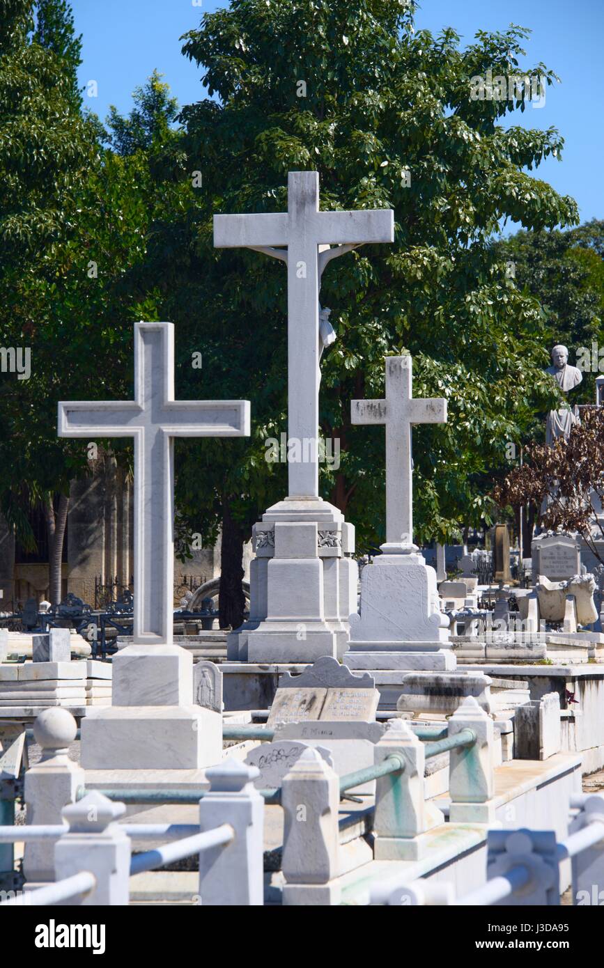 Der Doppelpunkt Friedhof oder der Cementerio de Cristóbal Colón wurde 1876 im Stadtteil Vedado Havanna Kuba gegründet. Stockfoto