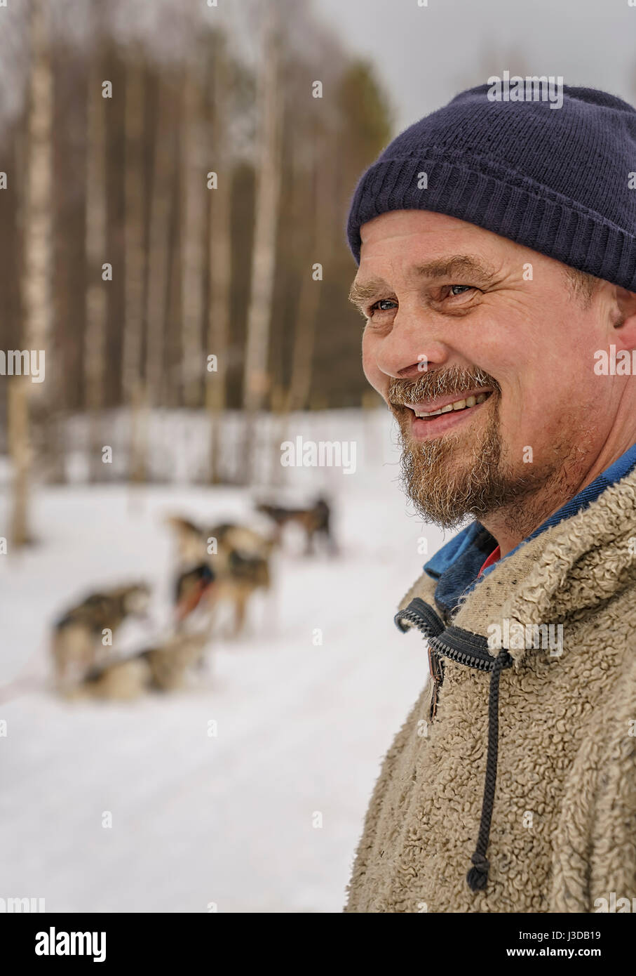 Porträt von männlich, Lappland, Finnland Stockfoto
