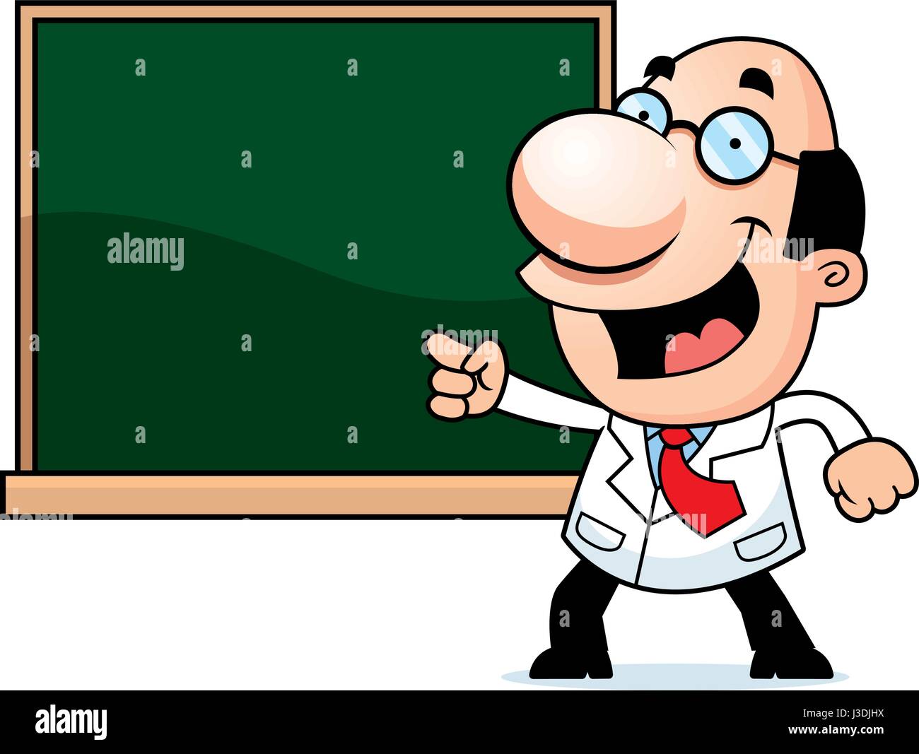 Eine Abbildung eines Cartoon-Wissenschaftler mit einer Tafel. Stock Vektor