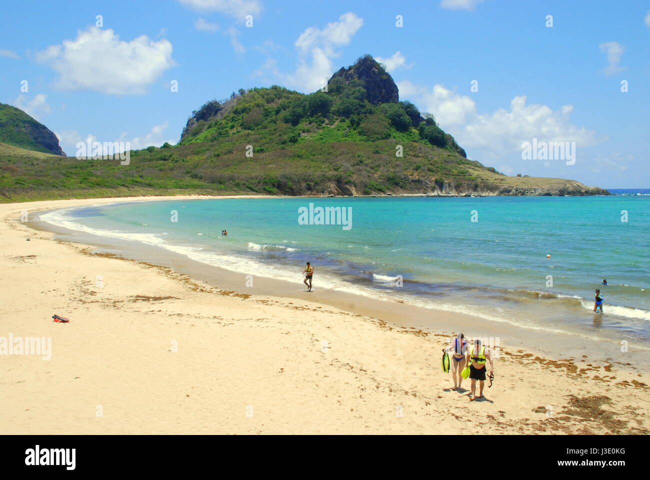 Praia Leão Strand, Fernando De Noronha, Pernambuco, Brasilien. Toller Ort zum Schnorcheln, Strand, Tauchen, Korallenriffe. Stockfoto
