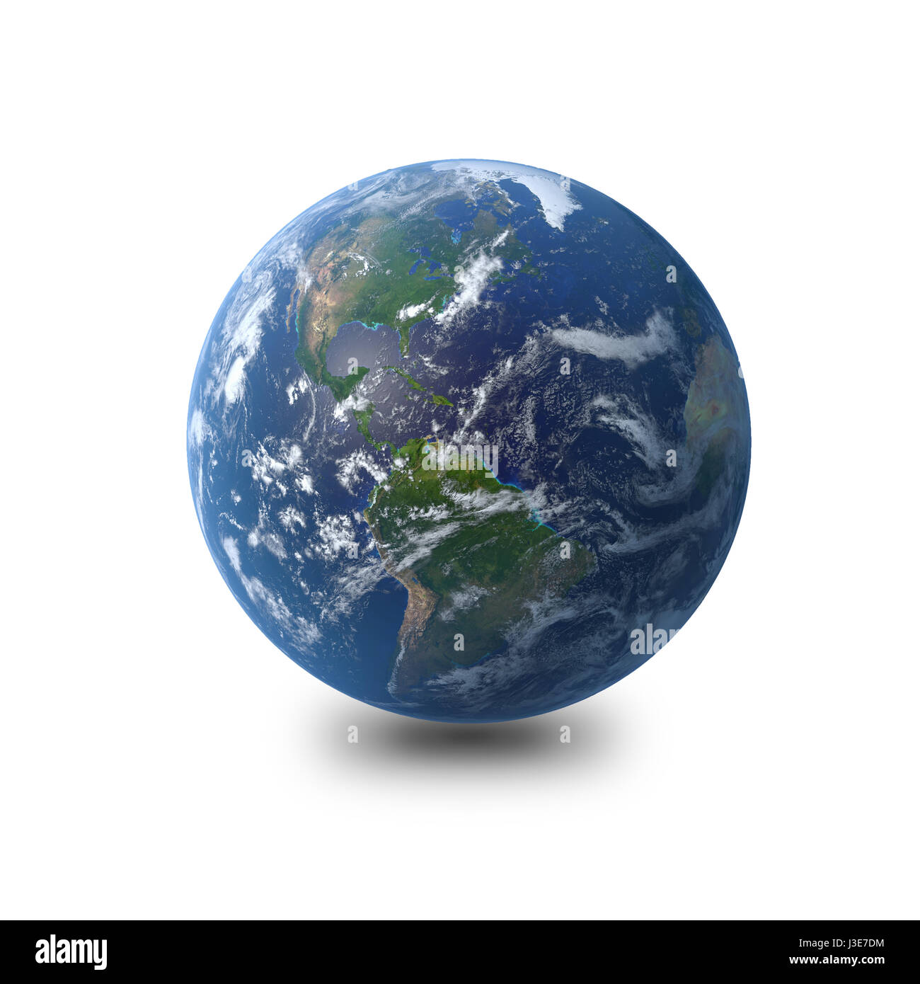 Erde - Amerika weiß isoliert. Earth Globe-Modell, Karten mit freundlicher Genehmigung von NASA Stockfoto