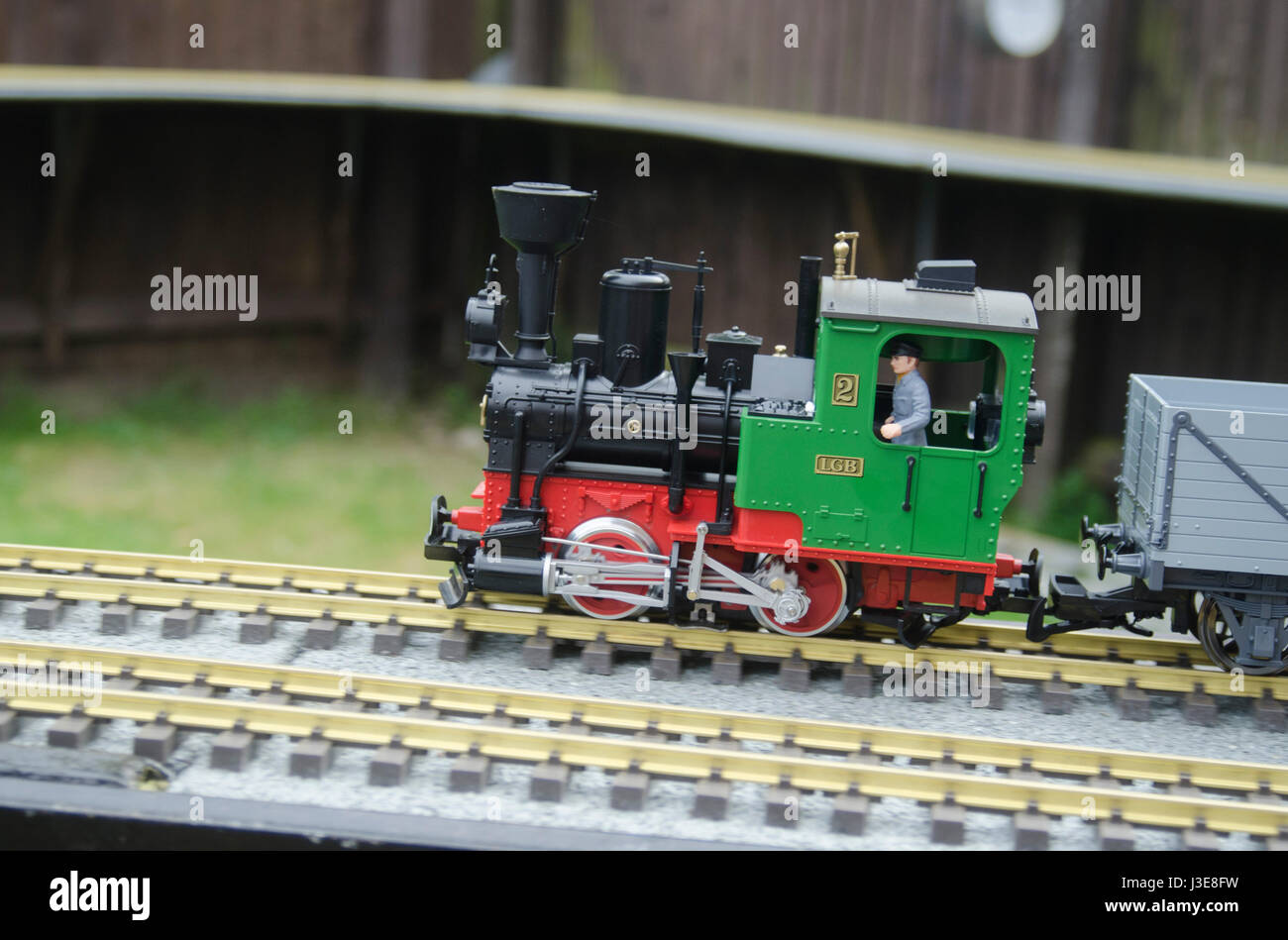 Modell-Eisenbahn-Dampflok. Stockfoto