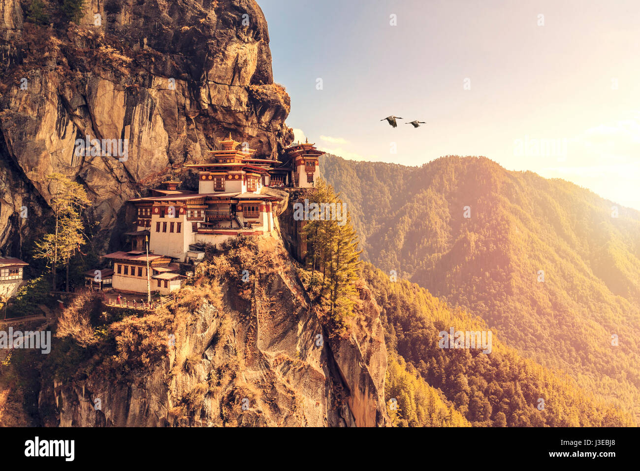 Der heiligste Ort in Bhutan befindet sich auf der 3.000 Fuß hohen Klippe von Paro-Tal Stockfoto