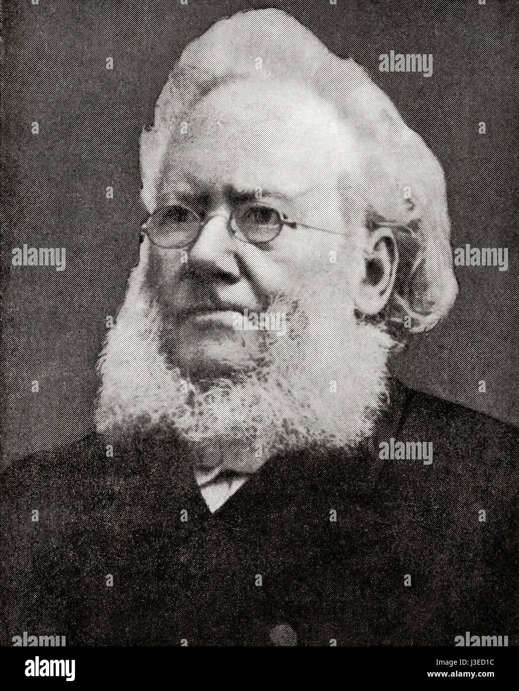 Henrik Johan Ibsen, 1828-1906. 19. Jahrhundert norwegischer Dramatiker, Theaterregisseur und Dichter.  Hutchinson Geschichte der Nationen veröffentlichte 1915. Stockfoto