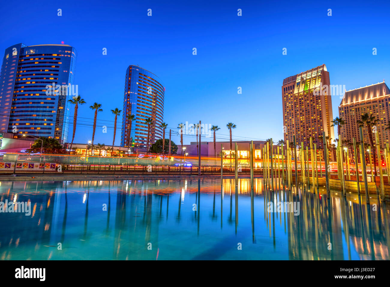 Die Innenstadt von San Diego bei Nacht. . San Diego, Kalifornien, USA. Stockfoto