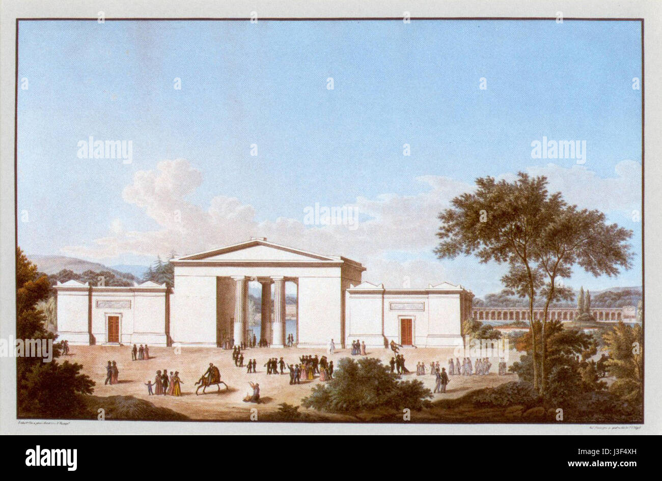 Das 1828 erbaute Alte Friedhofsportal ist das alte Friedhofstor in Frankfurt am Main. Es ist ein wichtiges Beispiel deutscher Architektur aus dem 19. Jahrhundert und dient als historisches Wahrzeichen der Stadt. Stockfoto