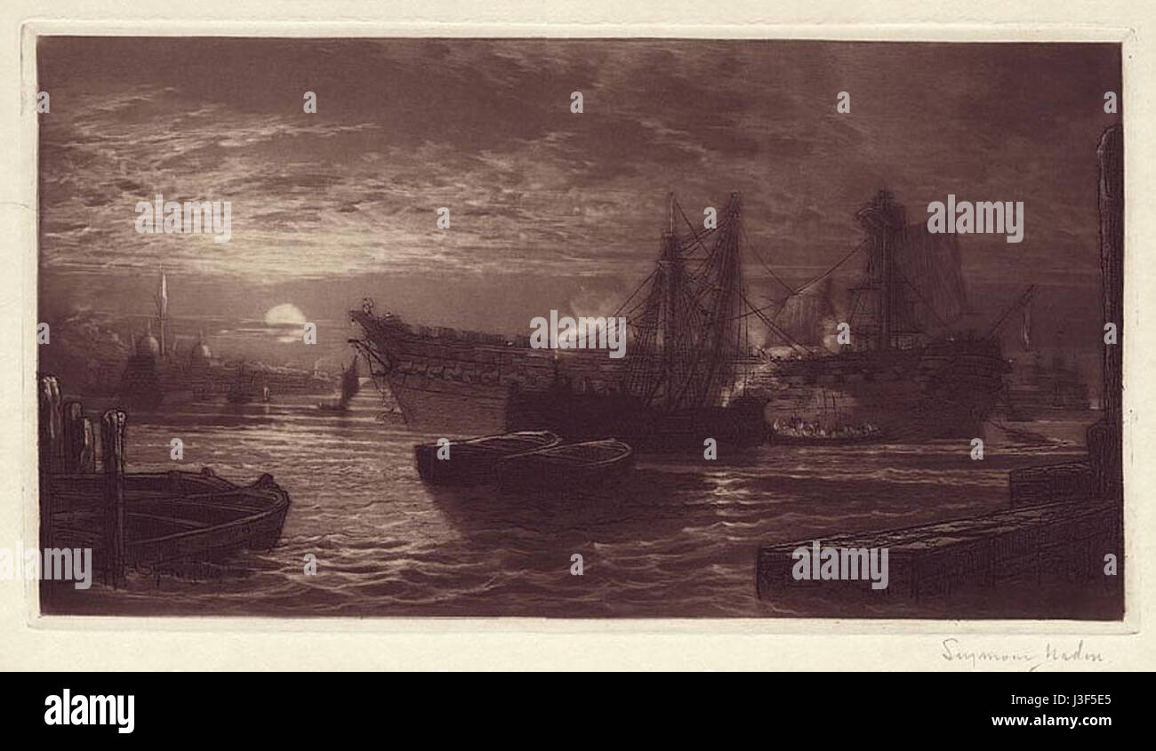 Francis Seymour Haden Breaking Up des Agamemnon 1880 Stockfoto