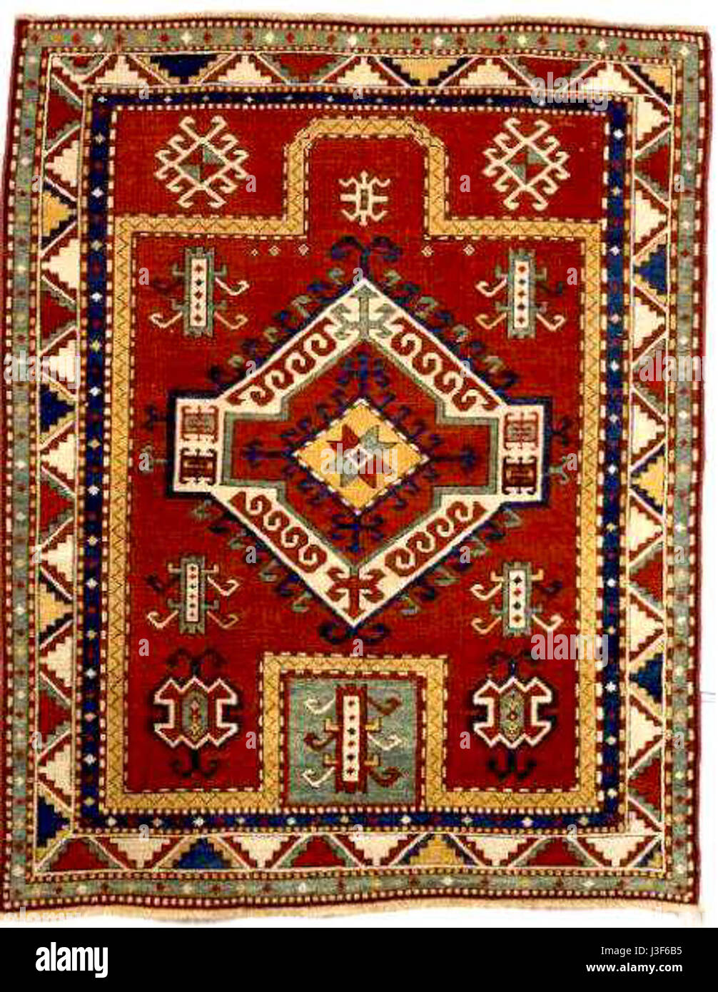 Fachralo Kazak Gebetsteppich letztes Quartal 19. C Menge 60 Stockfoto