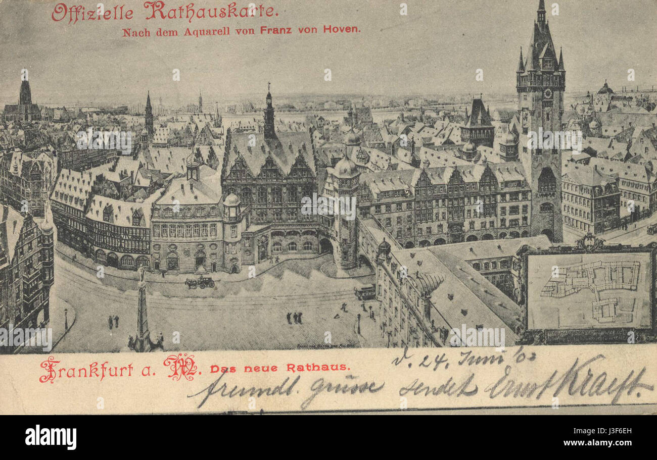 Frankfurt Neues Rathaus Widerstandsmuseum Bethmannstraße Paulsplatz 1903 Stockfoto