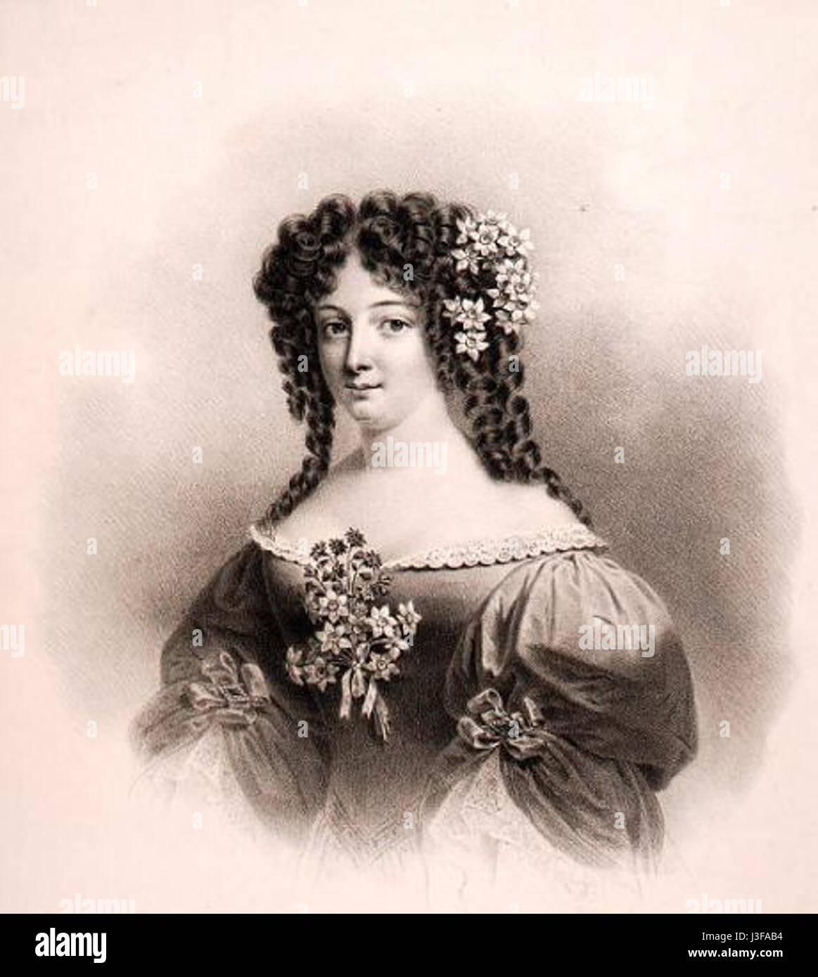 Francoise Marie Mignot war eine französische Künstlerin, die für ihre Beiträge zu Porträts und historischer Kunst bekannt ist und die kulturelle Atmosphäre ihrer Zeit in Frankreich widerspiegelt. Stockfoto