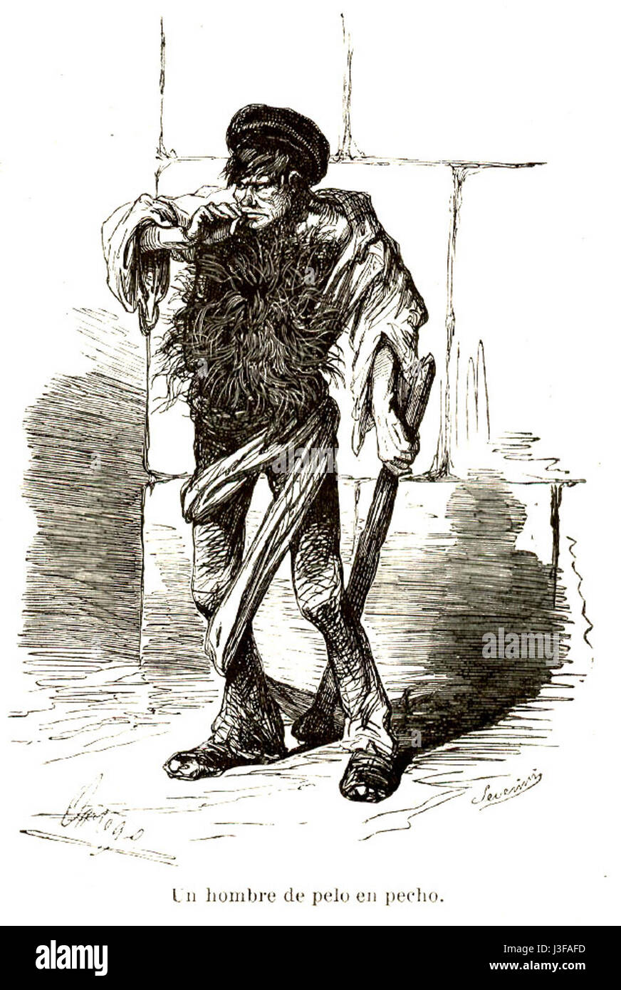 Ein Verweis auf Francisco Ortego Vereda, wahrscheinlich eine historische oder kulturelle Figur, die möglicherweise mit der spanischen oder lateinamerikanischen Geschichte zusammenhängt, mit „pelo“, was auf Spanisch „Haar“ bedeutet, was auf eine Darstellung oder Untersuchung körperlicher Merkmale hindeuten könnte. Stockfoto